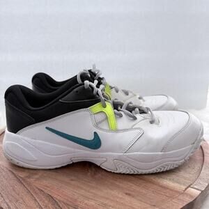 Nike Court Lite 2 Shoes Mens Size 12 White Black Teal Tennis Sneakers AR8836-104